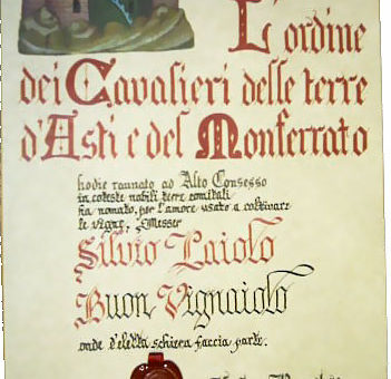Diploma Cavaliere Asti e Monferrato